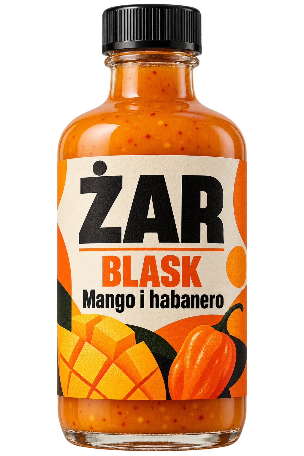 Butelka sosu ŻAR BLASK, Mango i habanero