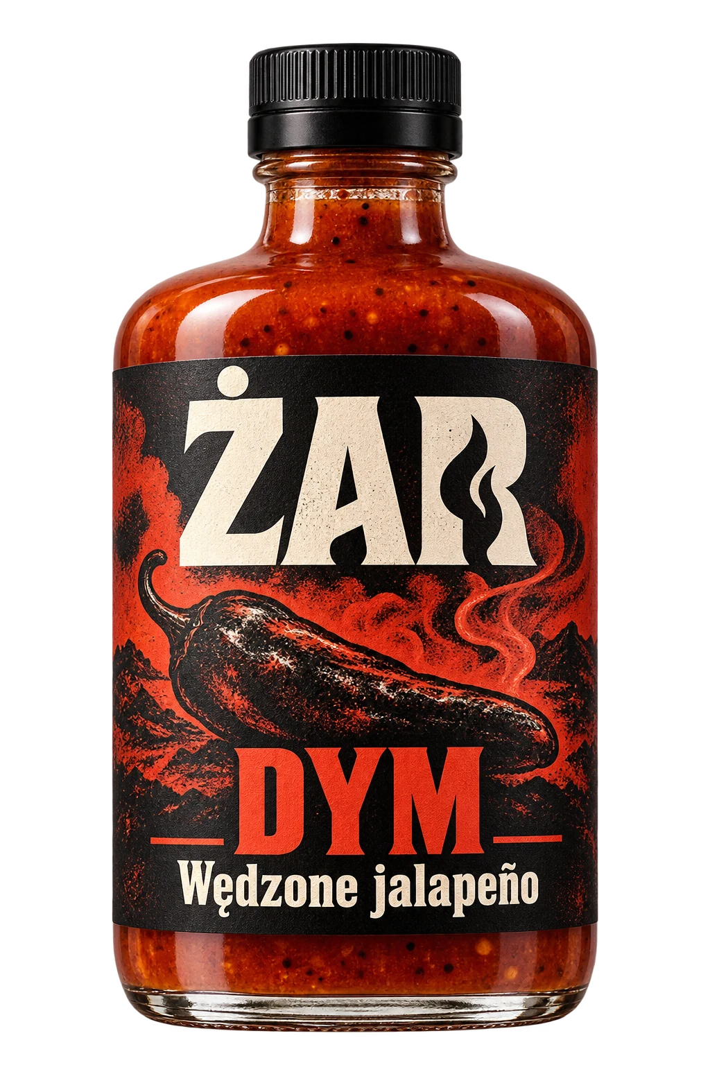 Butelka sosu ŻAR DYM, Wędzone jalapeño